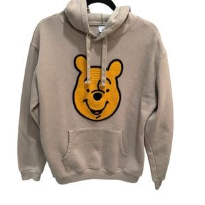 Disney Winnie the Pooh Embroidered Women’s Pullover Hoodie Sand Tan Size Large